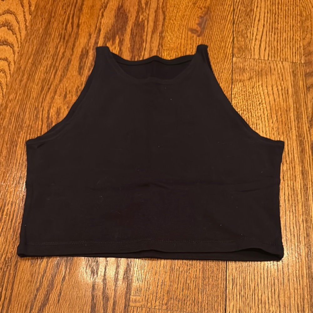 Balera Black Crop Fitted Tank Top